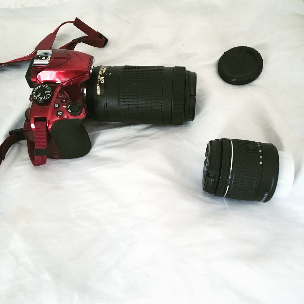 Nikon 3400 Red DSLR Camera with Lenses